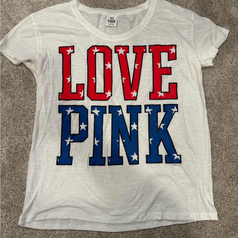 VS PINK 4th of July t shirt oversized medium